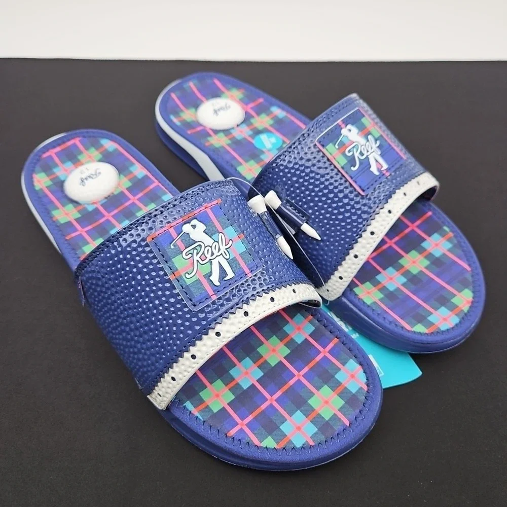 Reef Mulligan Slides Scottish‎ Waters 2 Men's Size 12 New Limited Drop